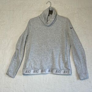 Nike Dri-Fit Cowl Neck Pullover Sweatshirt Heather Gray Athletic M